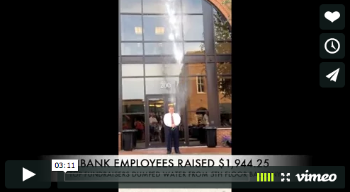 Bank of Washington president getting buckets of ice water poured on him during Ice Bucket Challenge